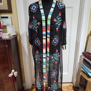 Scully Multicolor Embroidered Duster